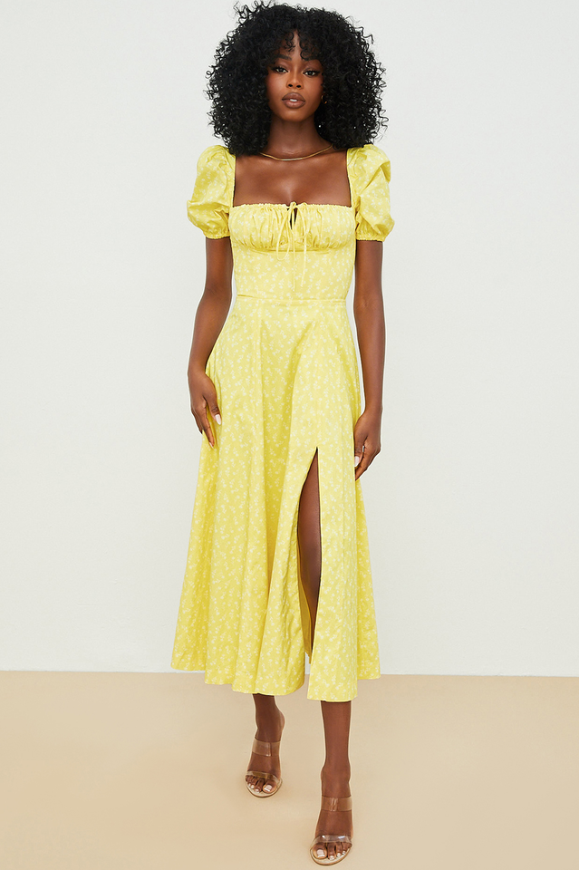 Tallulah Bloom Puff Sleeve Midi Dress