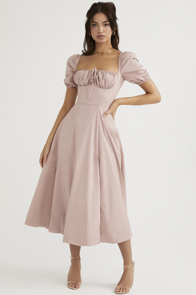 Tallulah Bloom Puff Sleeve Midi Dress