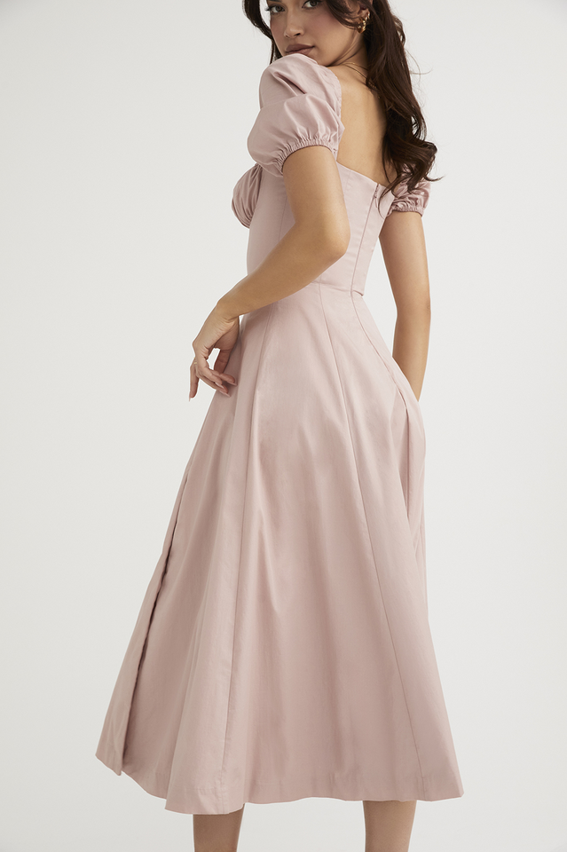 Tallulah Bloom Puff Sleeve Midi Dress