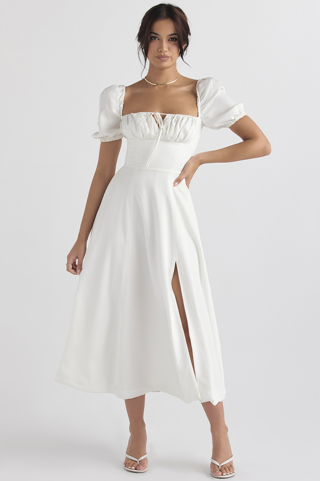 Tallulah Bloom Puff Sleeve Midi Dress