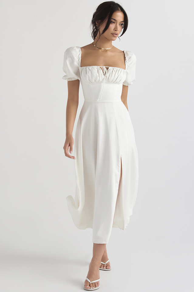 Tallulah Bloom Puff Sleeve Midi Dress