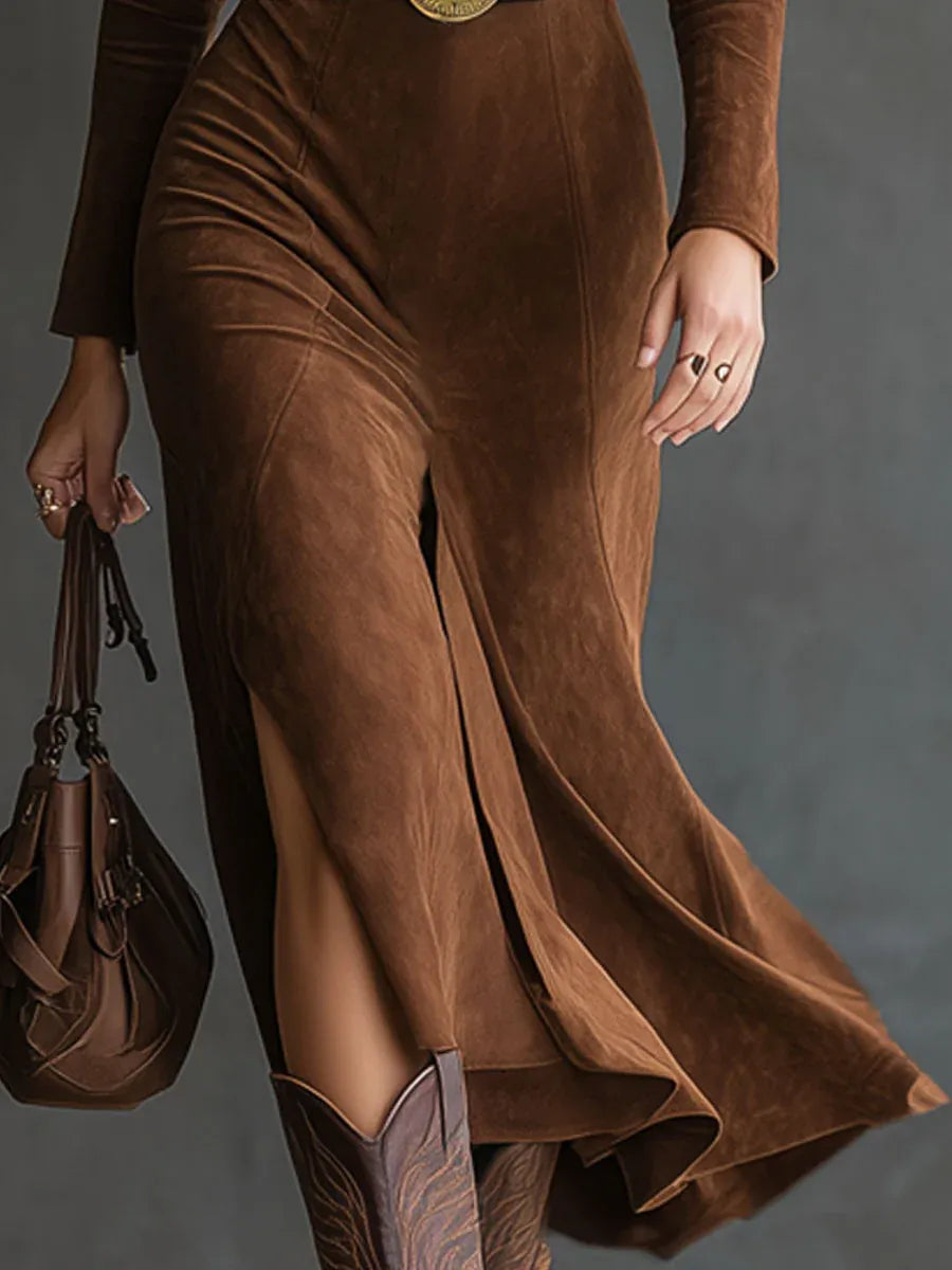 | Eleanor Faux Suede Midi Dress