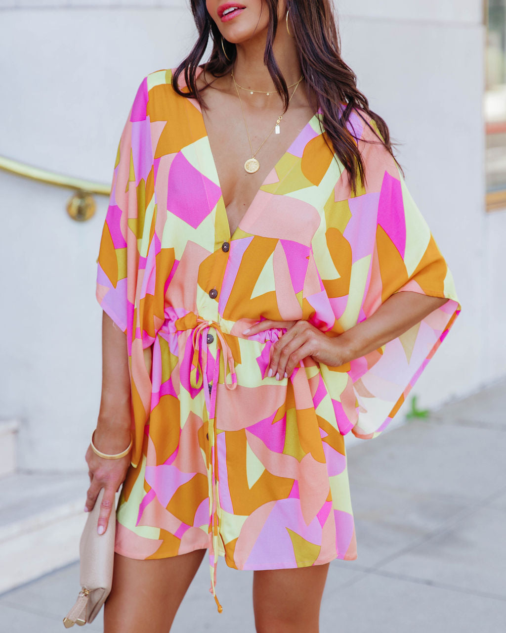 Adjustable Righteous Printed Kimono Dress