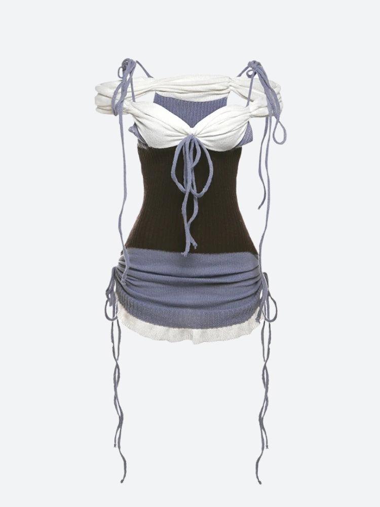 Knitted Ruched Mini Dress