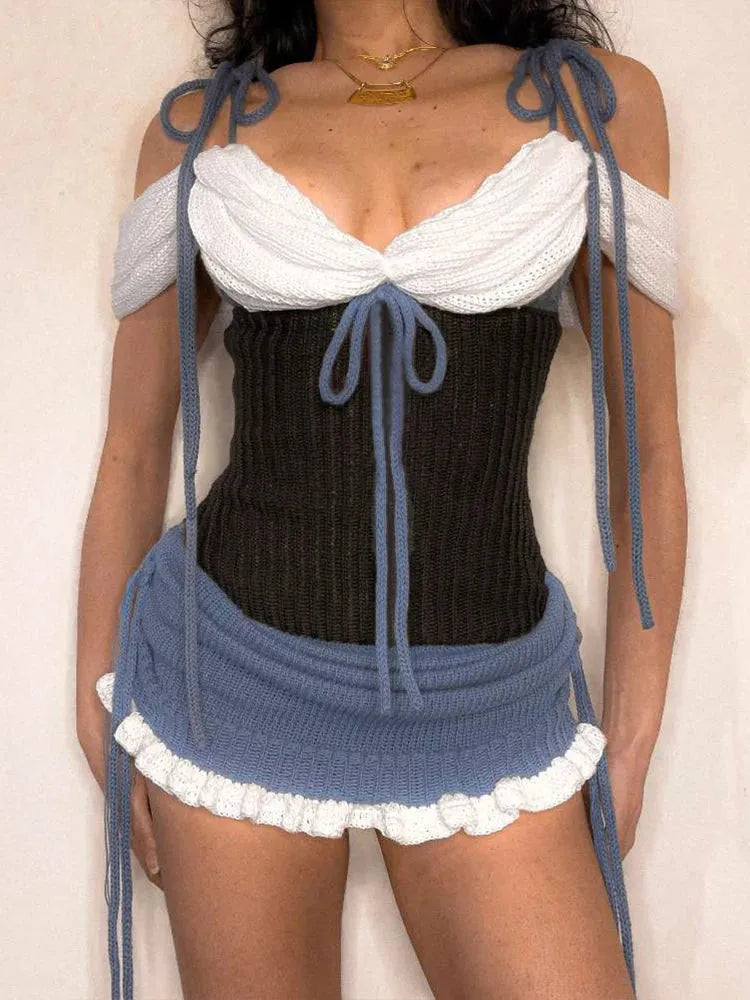 Knitted Ruched Mini Dress