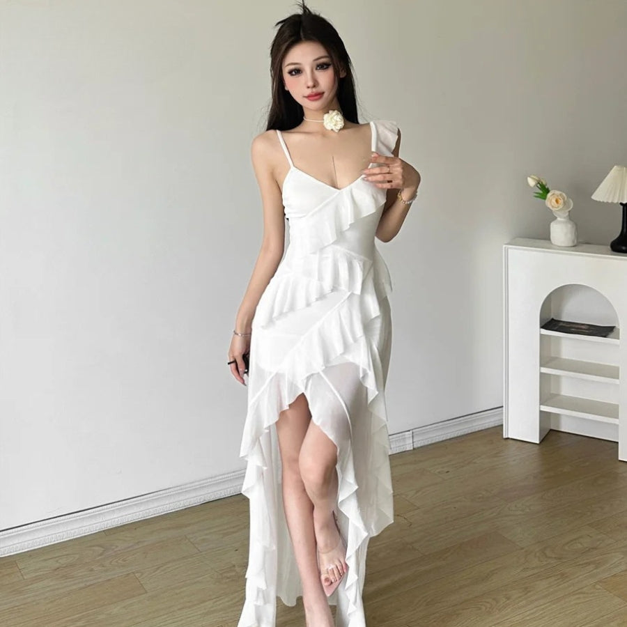 Mullet Ruffled Mini Dress