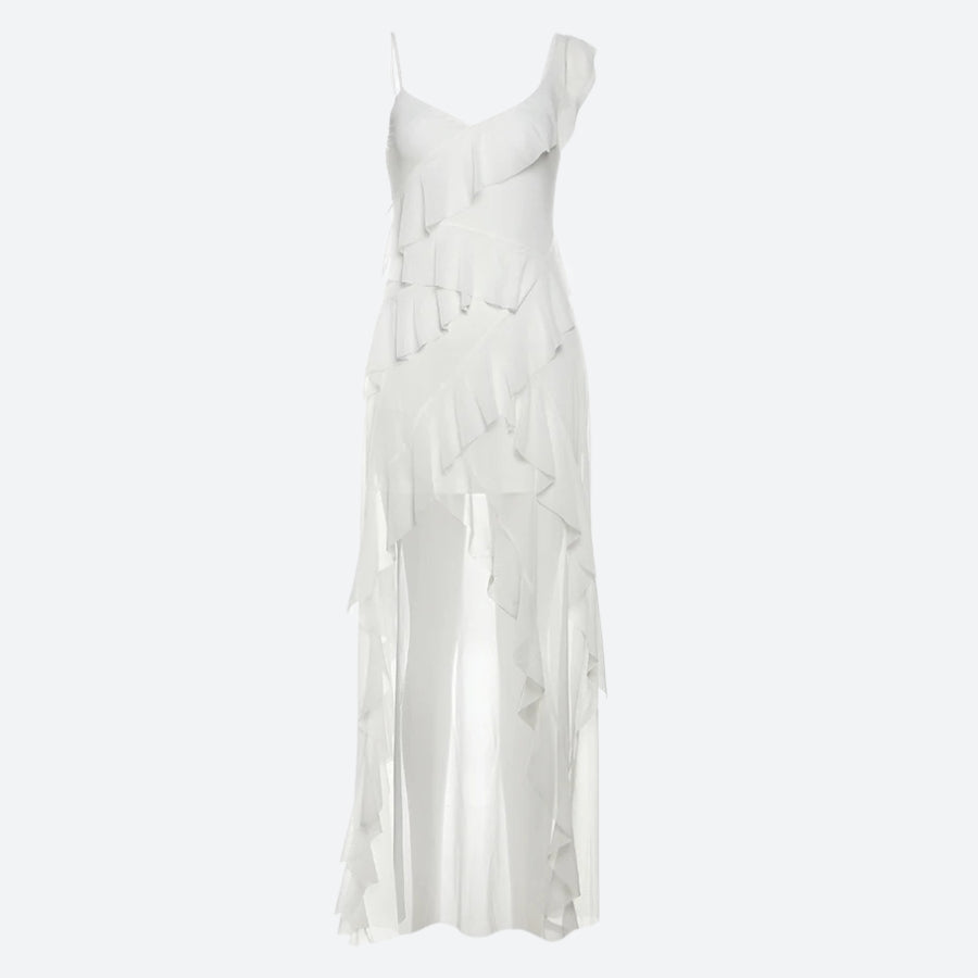 Mullet Ruffled Mini Dress