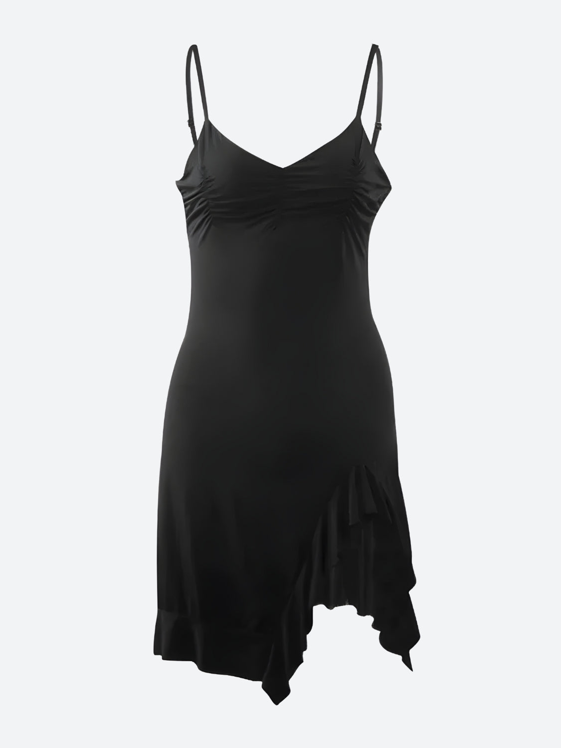 Slit Ruffled Bodycon Mini Dress
