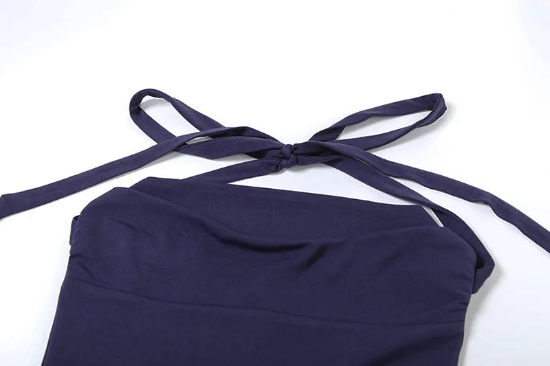 Attractive Backless Spring Mini Dress Women Square Collar Patchwork Bandeau Fashion Solid 2025 Dress Female Bodycon Dress