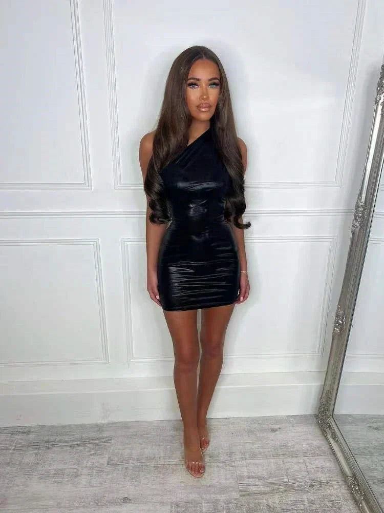 Shoulder One Irregular Skinny Mini Dress