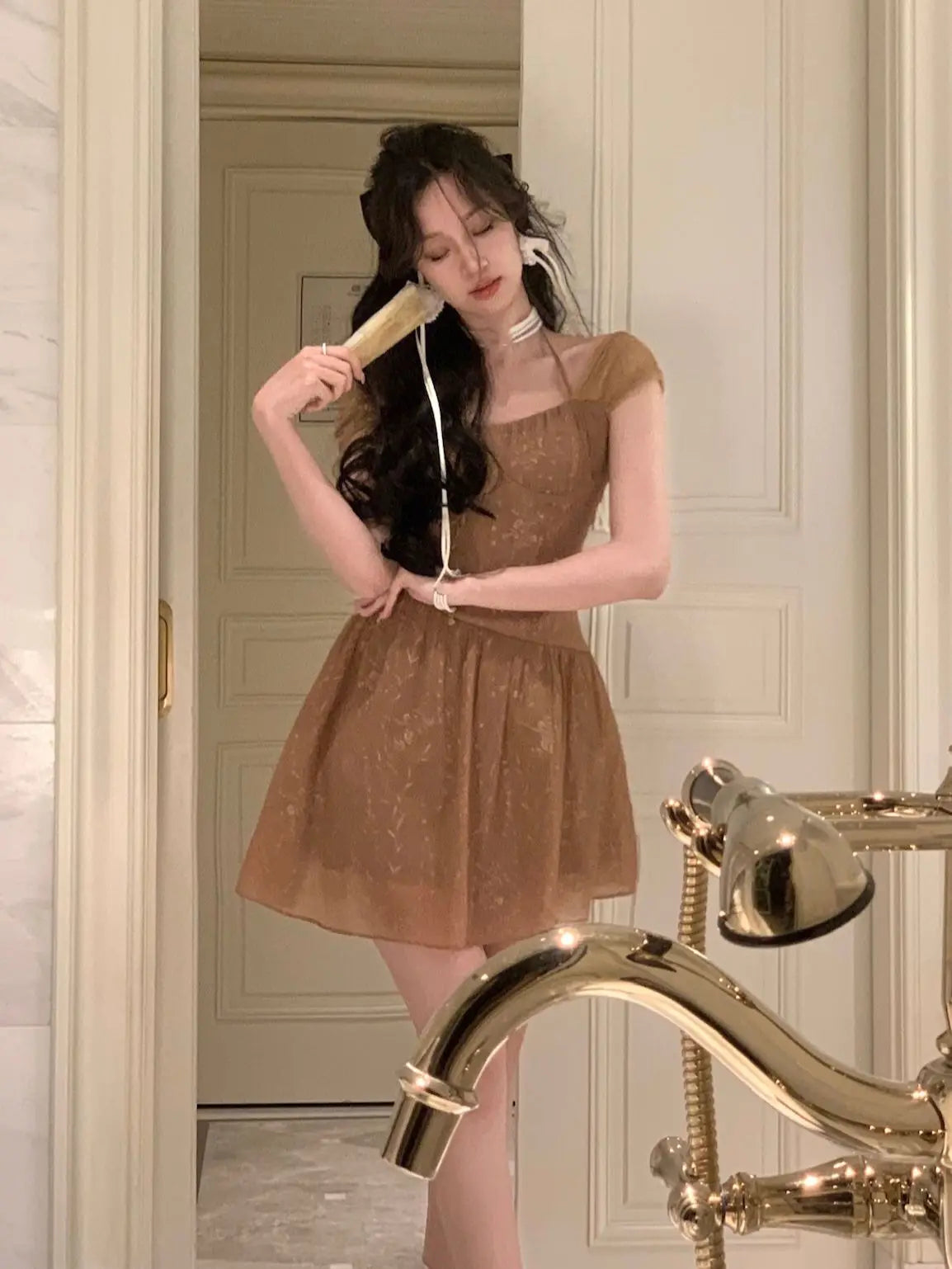 Vintage Midi Dress For Women Summer Sophisticated Prom Evening Party Vestidos Fashion Female Clothing Office Ladies Dresses