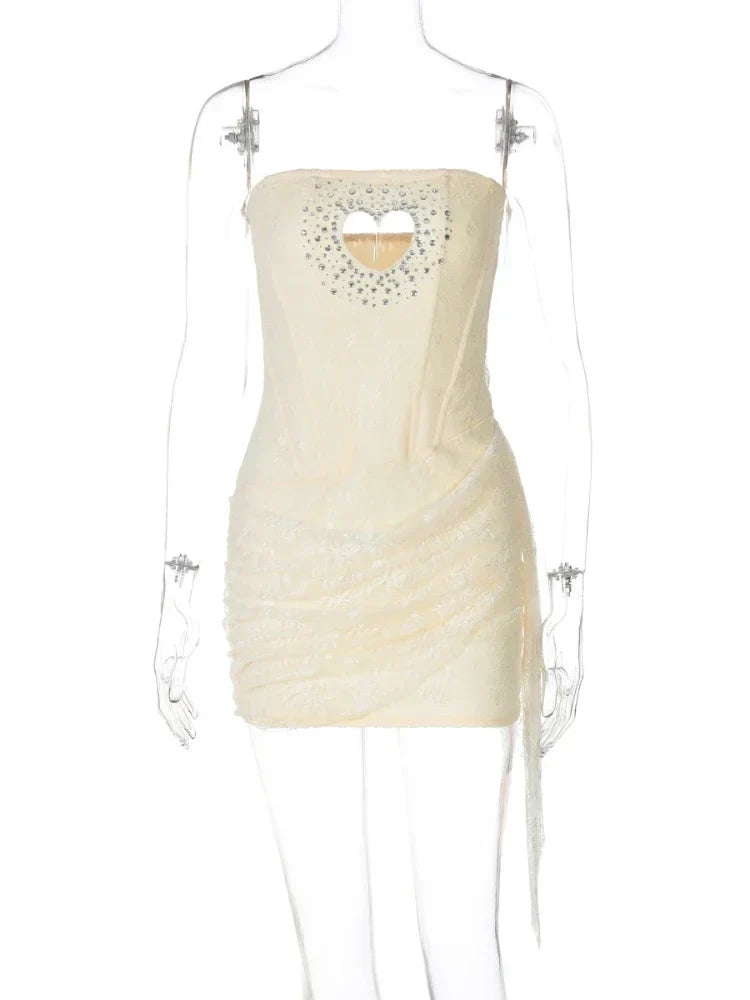 Cutout Heart Strapless Mini Dress