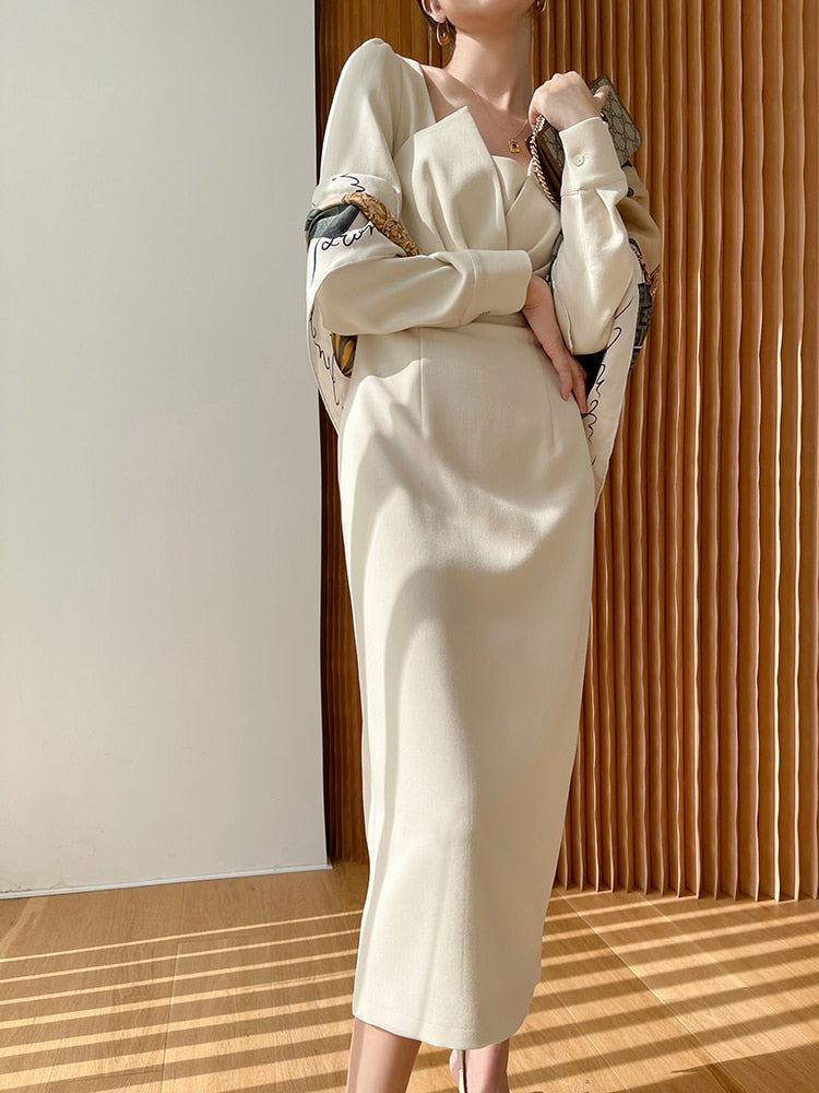 Long Sleeve Classic Fashion Chic Evening Vestido Female Birthday