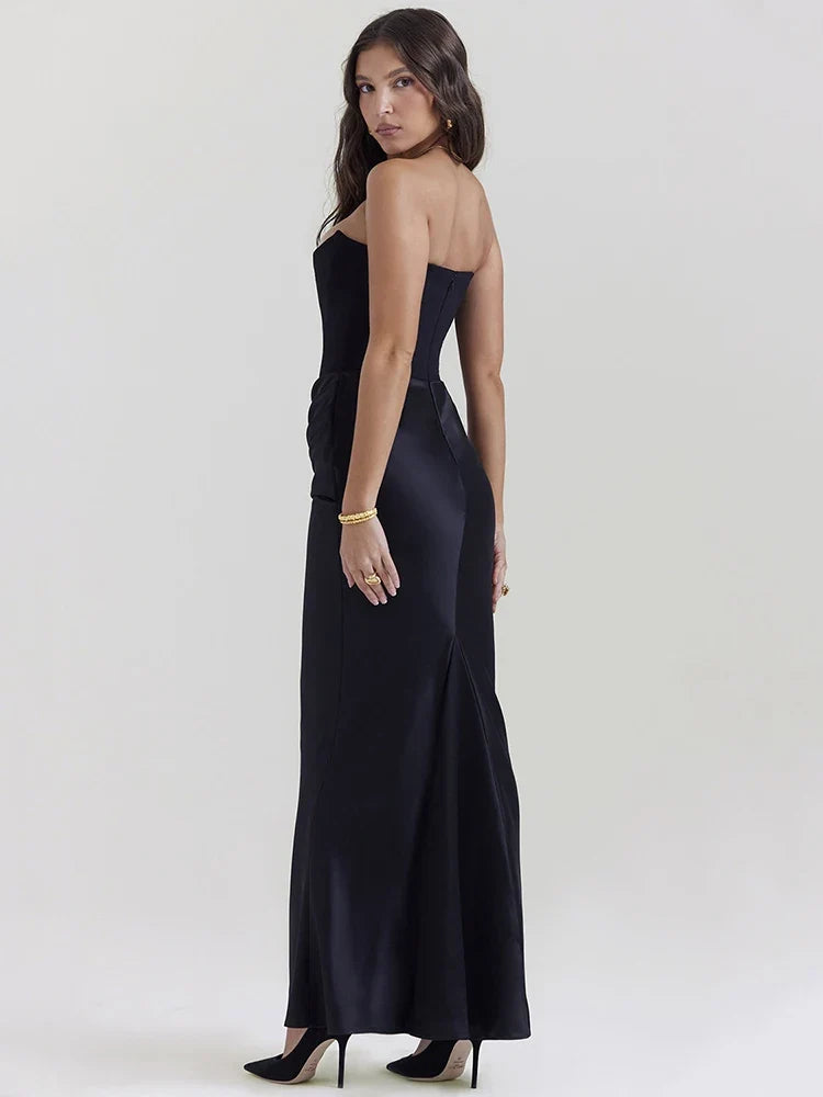 Refined Figure-Flattering Maxi Dress Evening Elegance