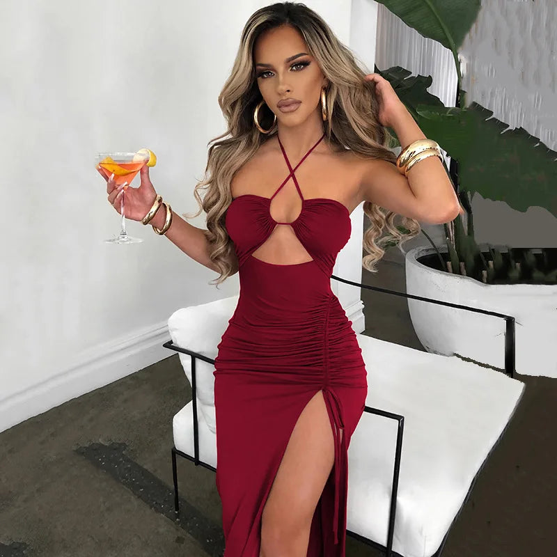 Backless Sleeveless Slim Midi Dress