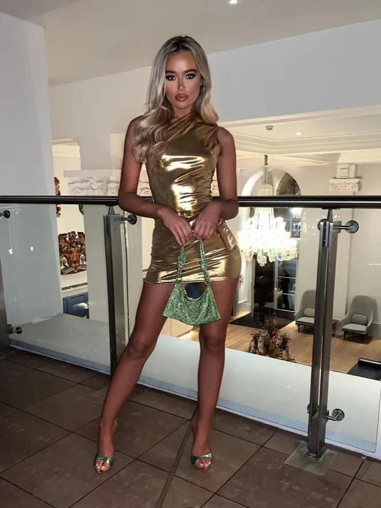 Shoulder One Irregular Skinny Mini Dress