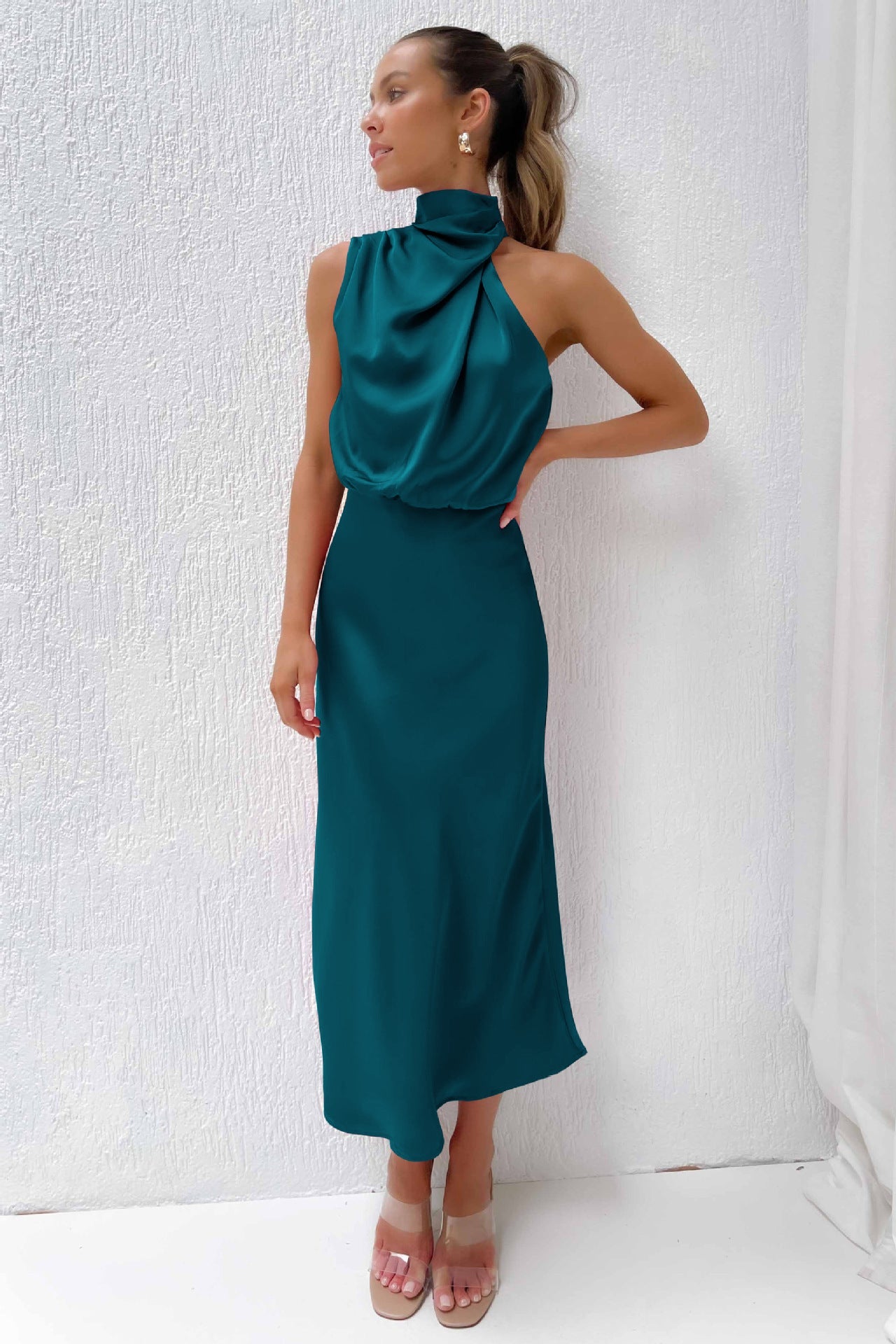 Sleeveless Off Shoulder Bodycon Graceful Maxi Dresses Wedding