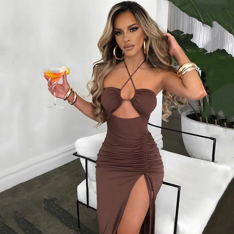 Backless Sleeveless Slim Midi Dress