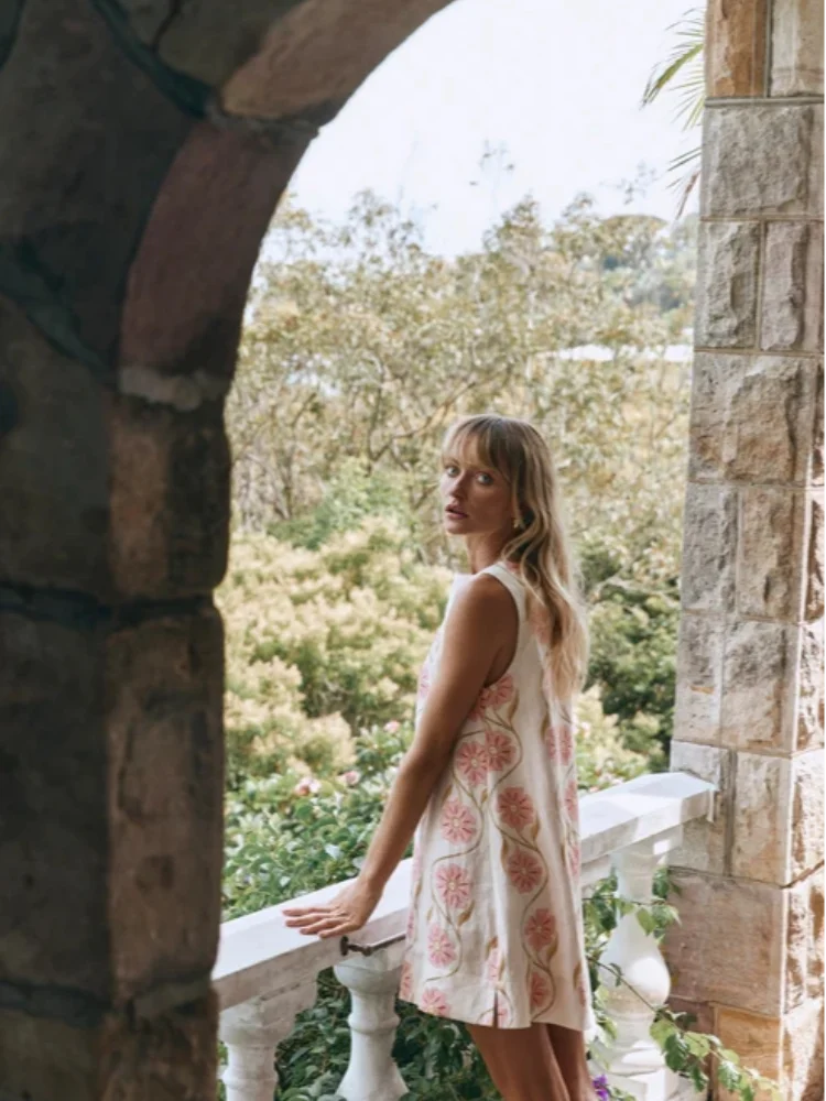 Minimalist Fabiana Mini Dress with Flowers Chic Silhouette Collection