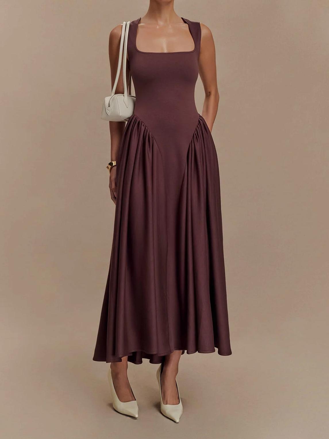Midi SHARON Dress Cacao Brown