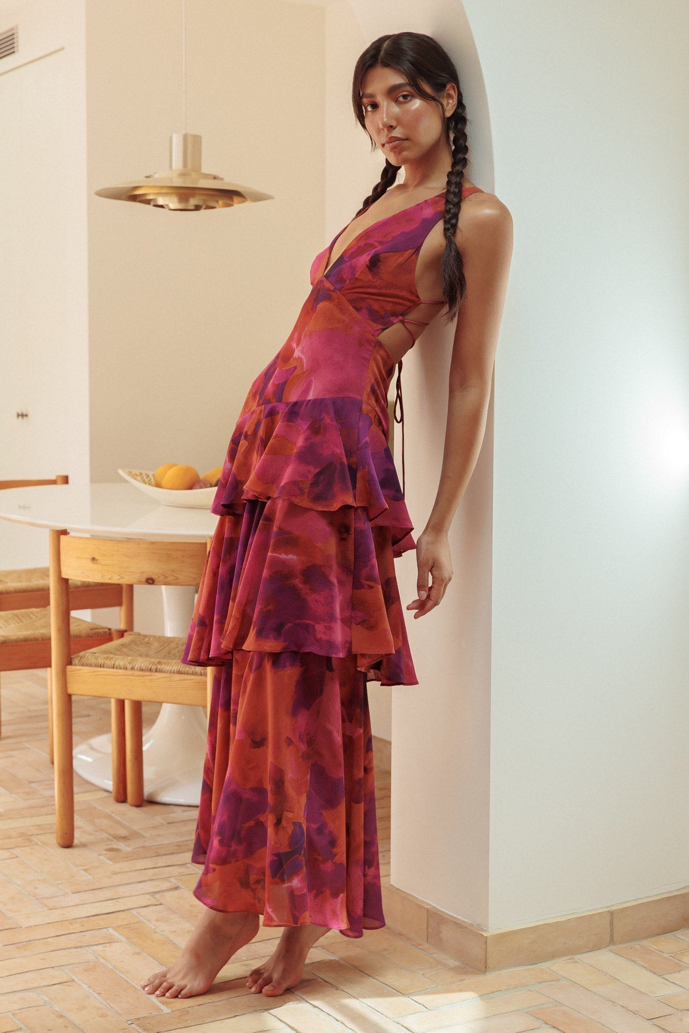 Ruffle Veda Midi Dress