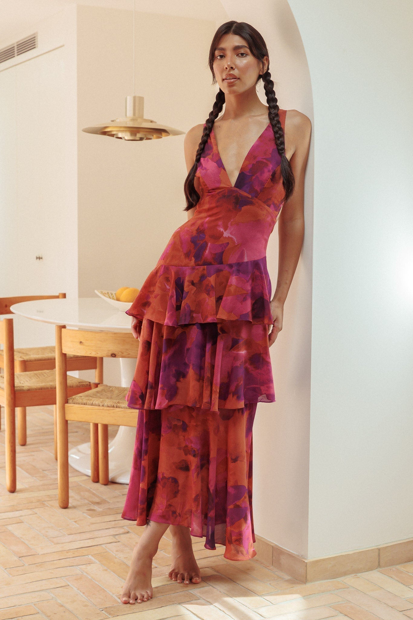 Ruffle Veda Midi Dress