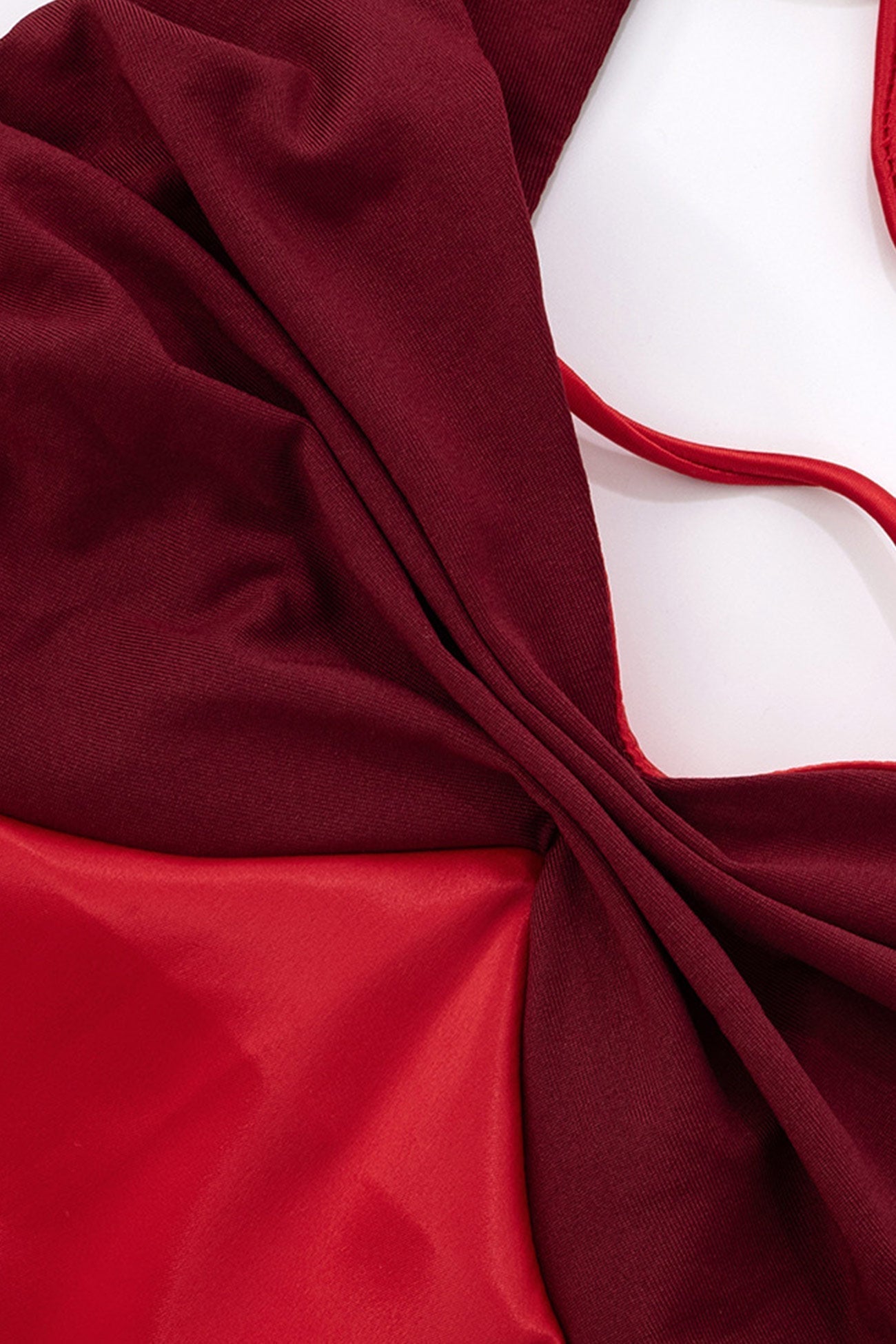 Contrast Satin Color Tie up Cami Dress