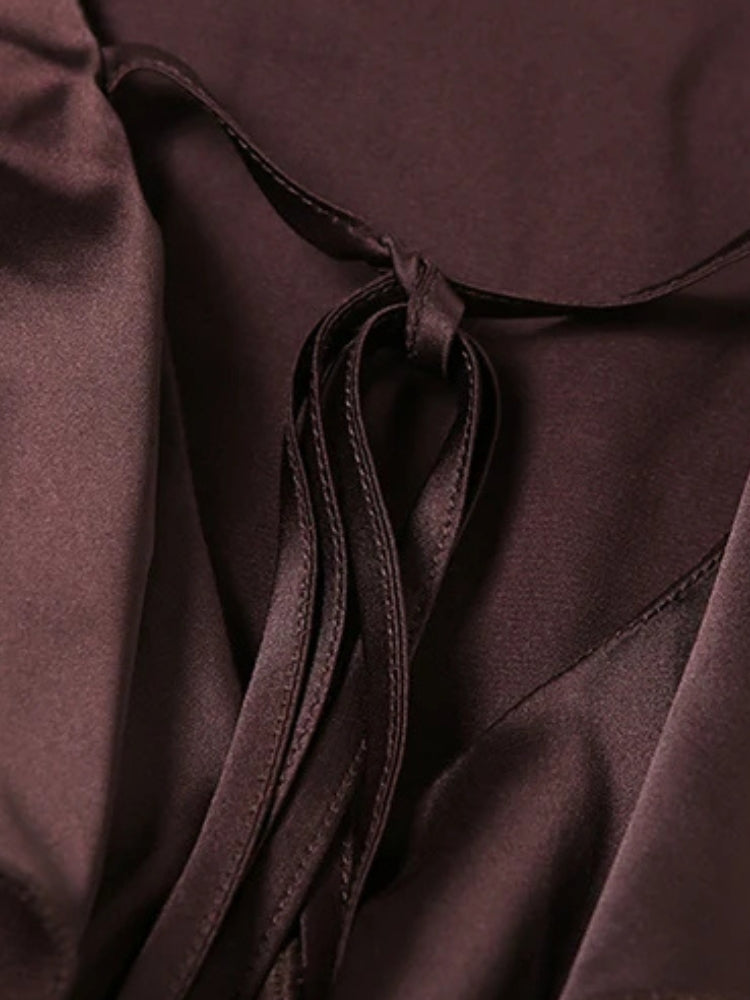 Ruffled Satin Mini Dress