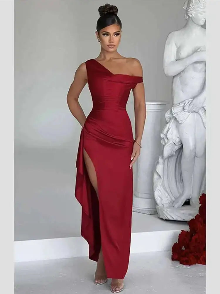 Ruffled Edition Asymmetrical Split Maxi Summer Dress