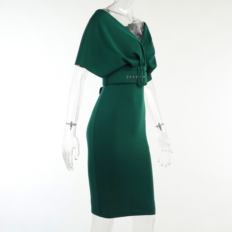 OffShoulder Graceful Party Ladies Vintage Evening Formal Midi Dress