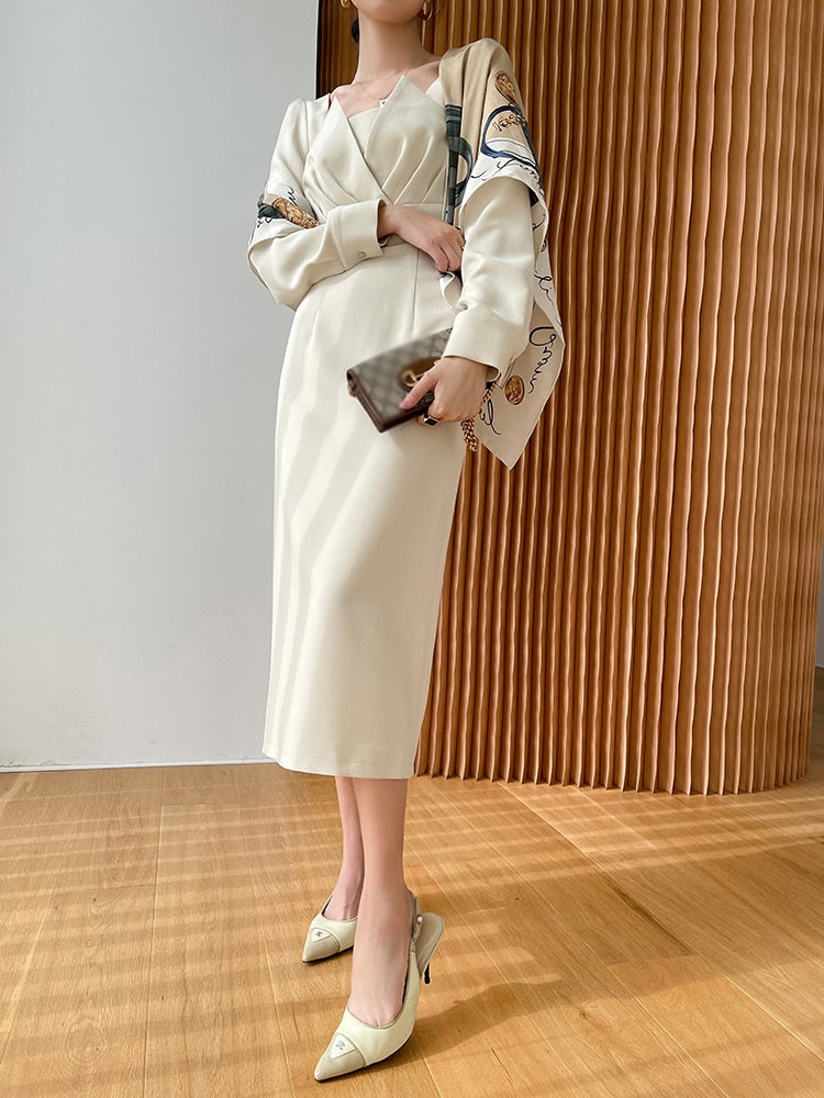 Long Sleeve Classic Fashion Chic Evening Vestido Female Birthday