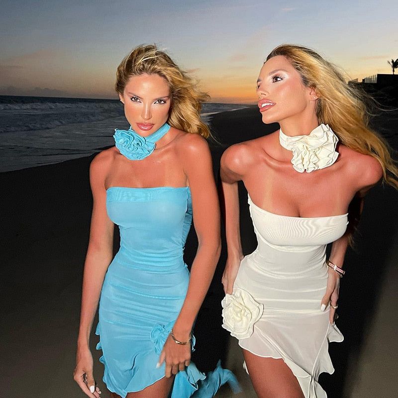 Backless Strapless Corset Midi Dress