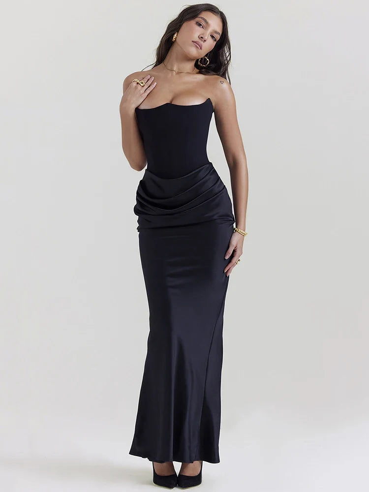 Refined Figure-Flattering Maxi Dress Evening Elegance