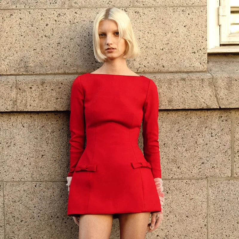 Women's Selene Bows Splice Mini Dress