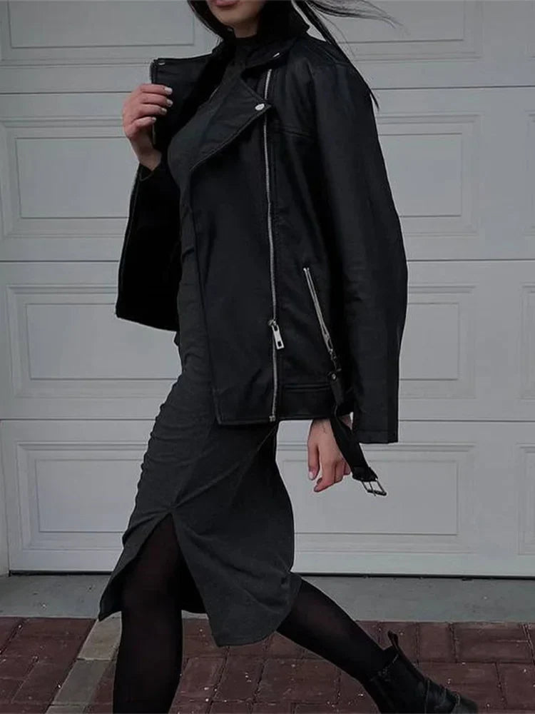 Cut Out Oneck Long Sleeve Solid Relaxed Midi Dresses