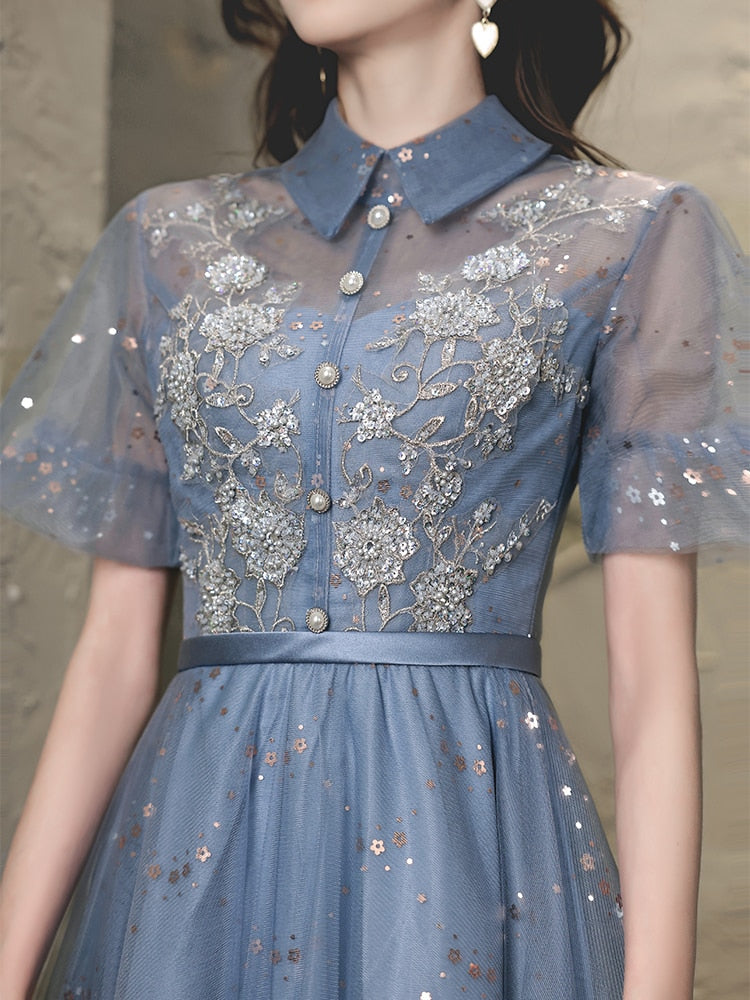 Kissnovaa - Sexy Lace Prom Dresses  High Neck Party Graduation Dress Robe