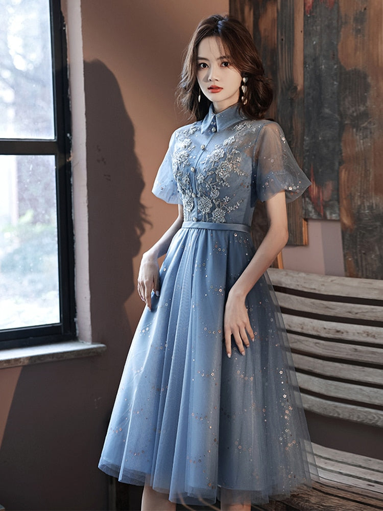 Kissnovaa - Sexy Lace Prom Dresses  High Neck Party Graduation Dress Robe