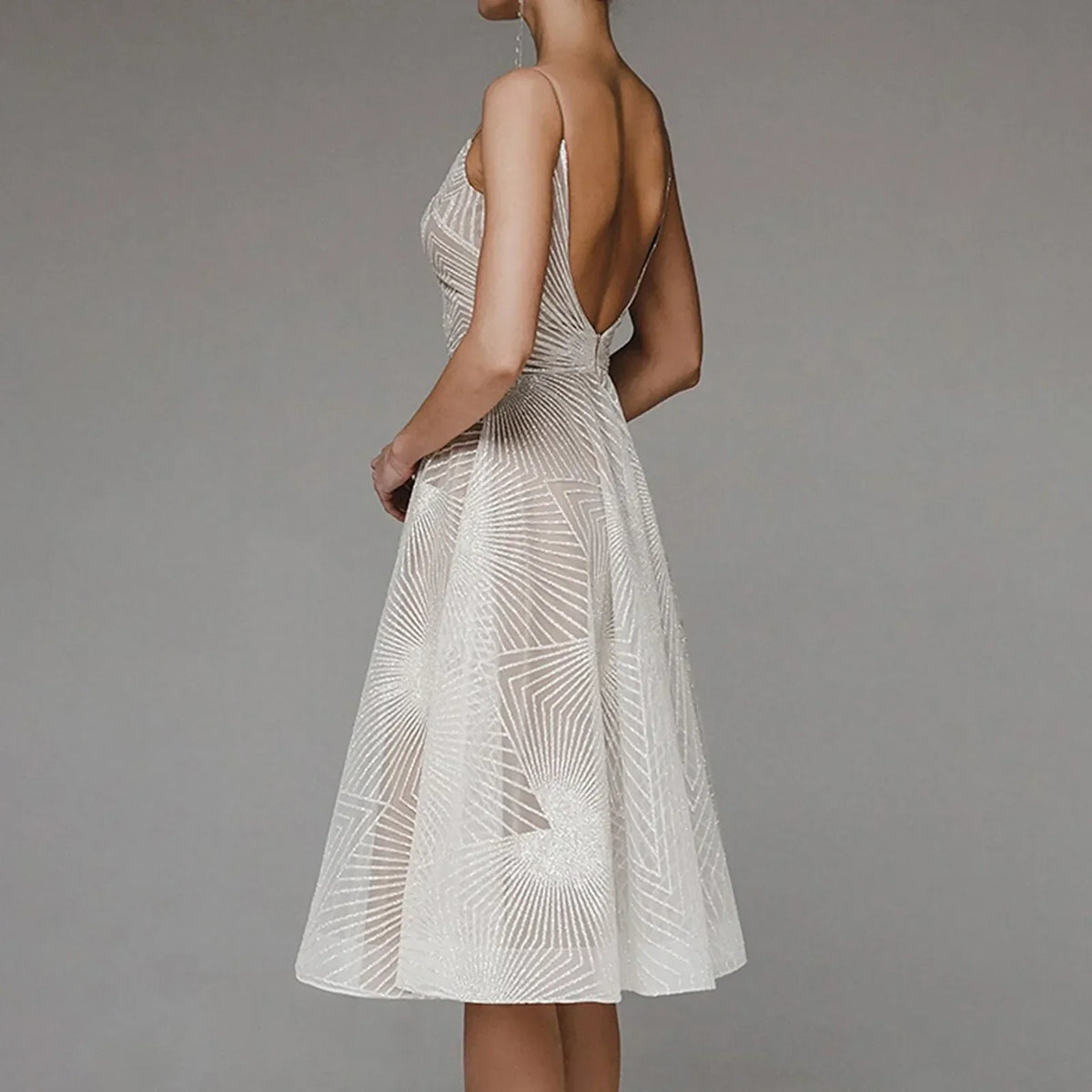 Luxurious Long Formal Party Sophisticated Evening Midi Dress