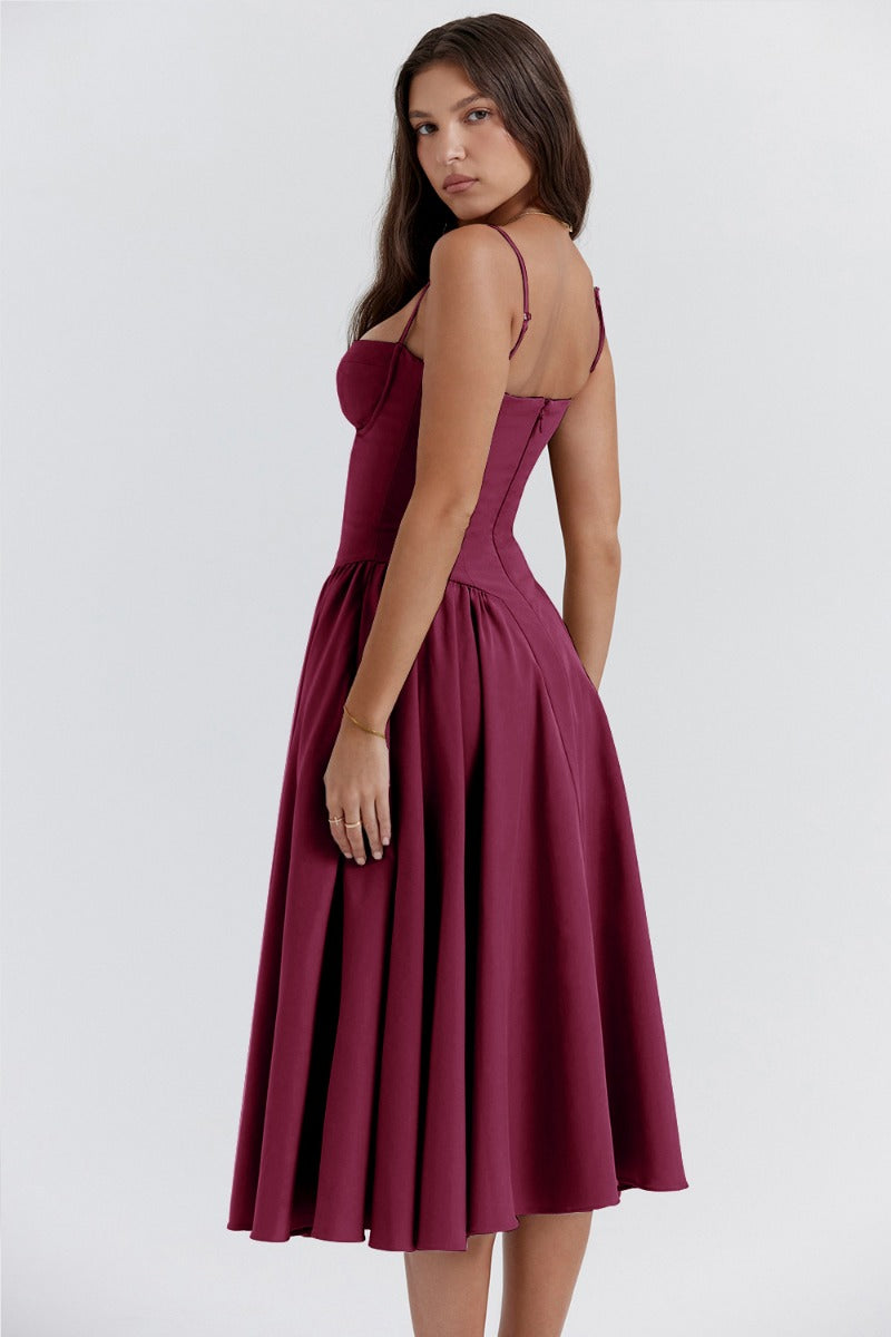 | Nina Sleeveless Corset Midi Dress
