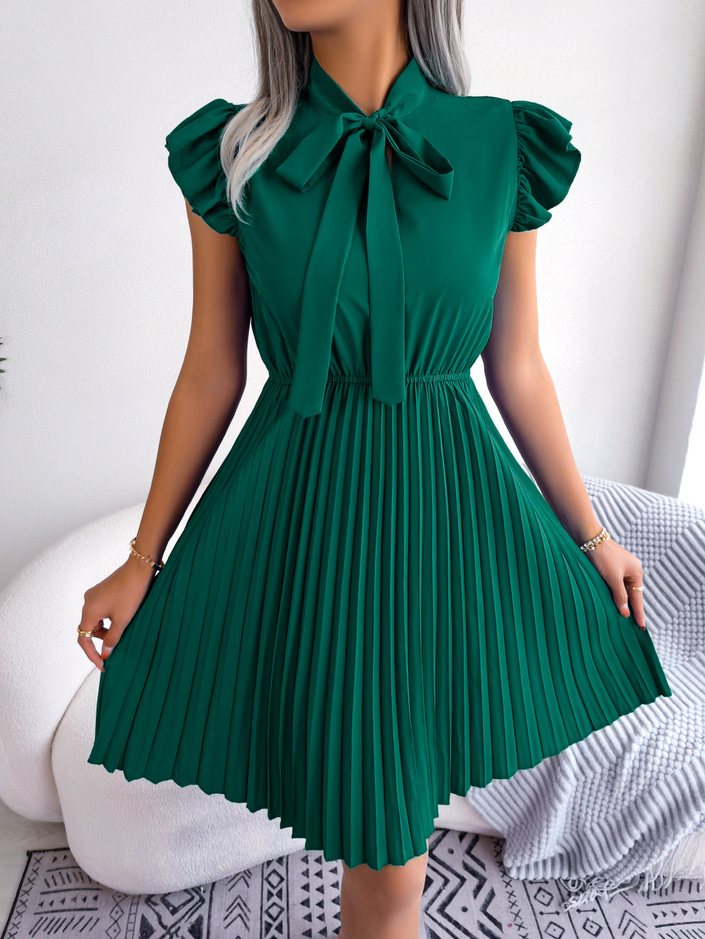 Narin Graceful Pleated Dress for Women Wedding Guest Look