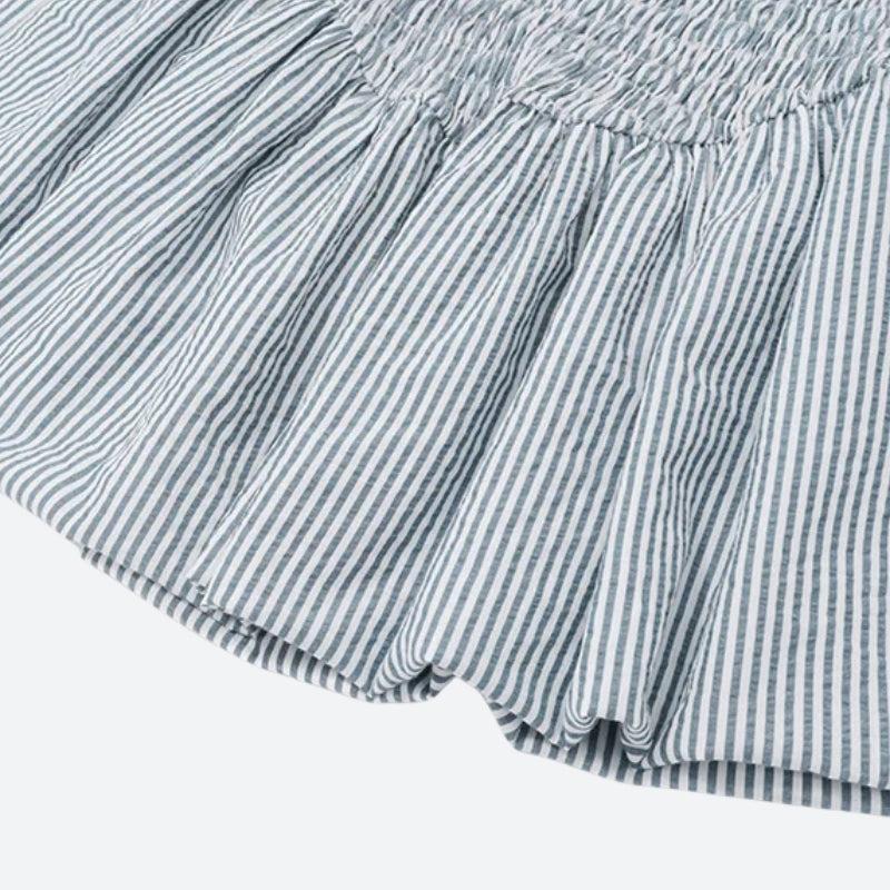 Cozy Girl Striped Ruched Mini Dress