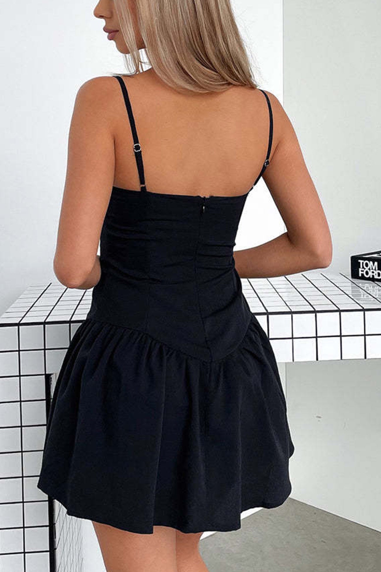 Corset Solid Ruched Cami Dress
