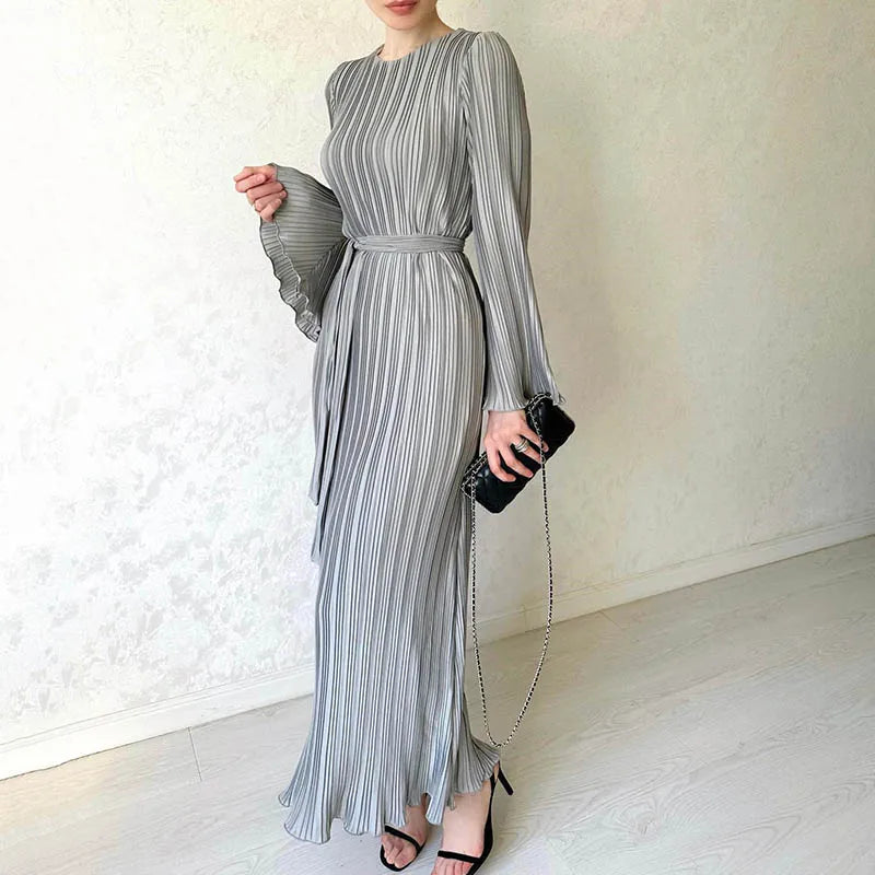 2024 Spring Oneck Party Maxi Flare Femme Bodycon Dress