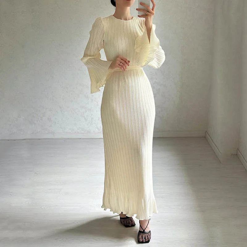 2024 Spring Oneck Party Maxi Flare Femme Bodycon Dress