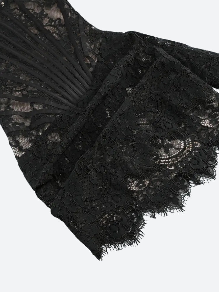 Lace Strapless Mini Dress