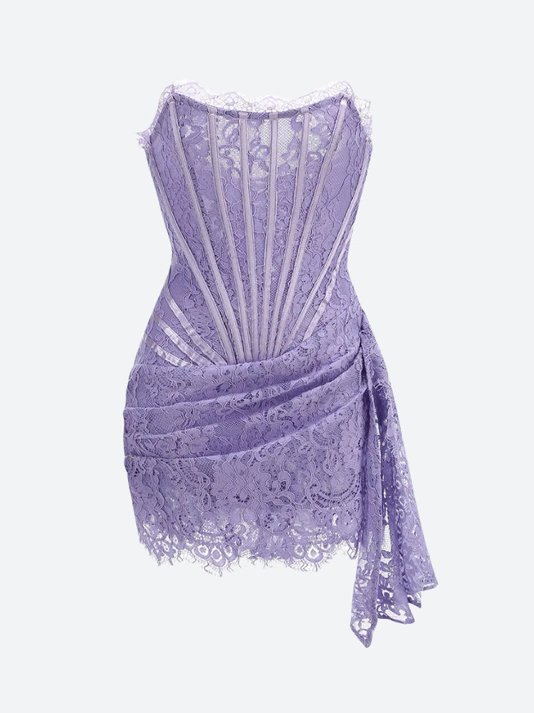 Lace Strapless Mini Dress