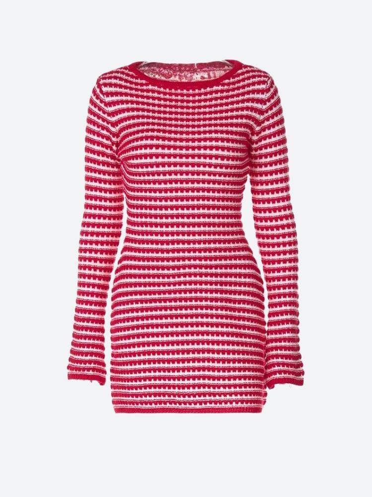 Knitted Striped Mini Dress