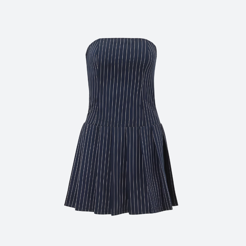 Strapless Striped Mini Dress