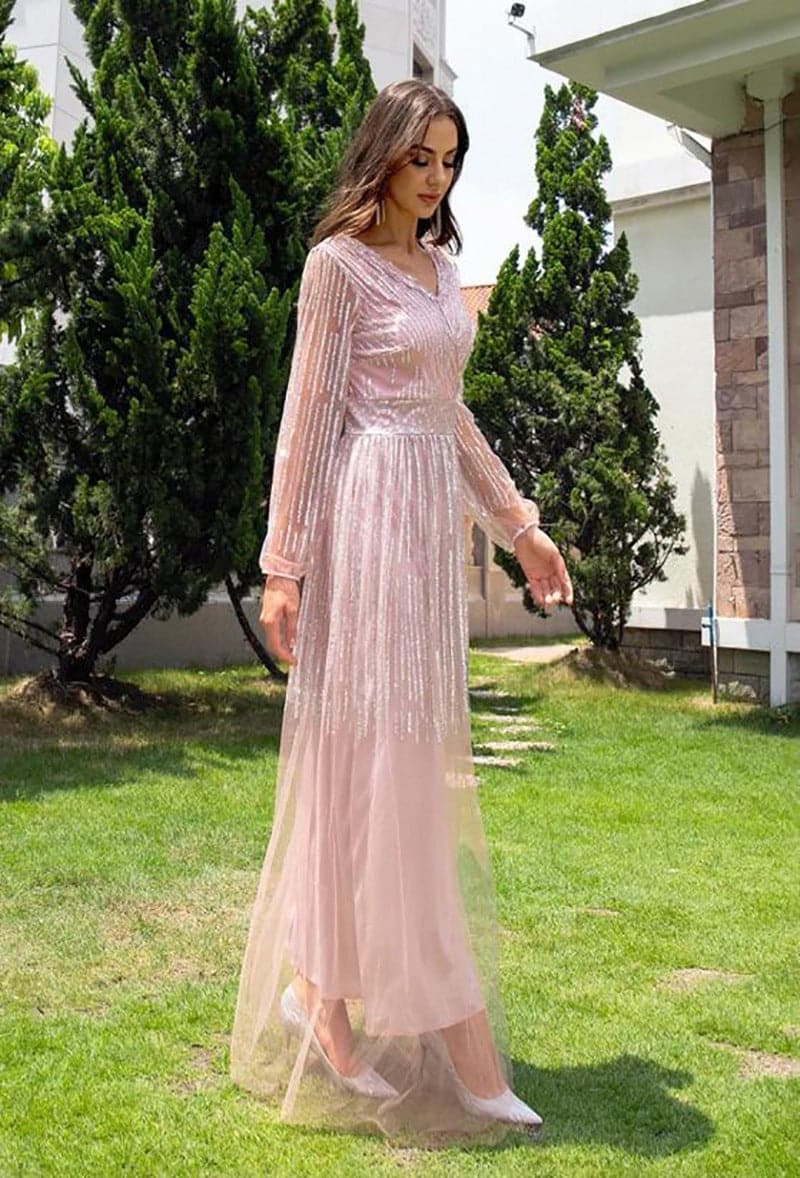 Summer Chic Long Sleeve Gauze Tulle Wedding Dress