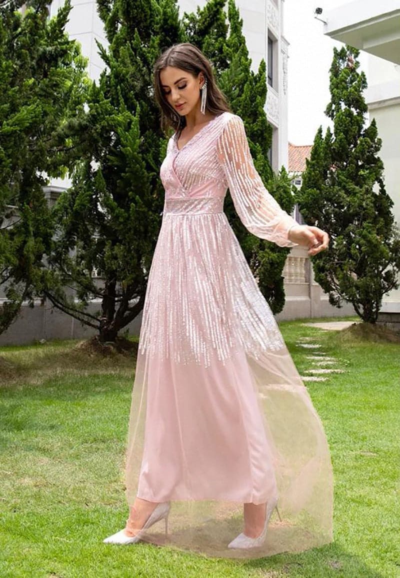Summer Chic Long Sleeve Gauze Tulle Wedding Dress